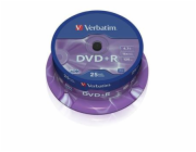 1x50 Verbatim DVD+R 4,7GB 16x Speed, wide printable NON-ID