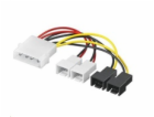 PREMIUMCORD Kabel napájecí FAN 5,25"-2x 12V, 2x 5V TX 3pin