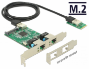 DeLOCK Konverter M.2 Key B+M Stecker > 2 x Gigabit LAN, LAN-Adapter