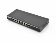 Digitus Gigabit Desktop PoE af/at 8-Port Switch 10/100/1000Mbps, 135W PoE Power Budget, metall housing