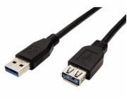 Kabel USB 3.0 A-A 3m A(M)-A(F) prodlužovací, černý