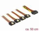 DeLOCK kabel SATA 15Pin samec > 4x SATA 15Pin samice