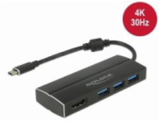 DeLOCK USB 3.2 Gen 1 hub, USB-C zástrčka > 3x USB-A zásuvka + HDMI zásuvka, USB hub