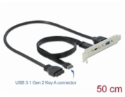 DeLOCK kryt slotu USB 3.2 Gen 2, klíč A samec + 19 pin > USB-C + USB-A samice