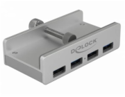 DeLOCK Externí USB 3.0 4portový rozbočovač s pojistným šroubem, USB rozbočovač