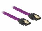 Delock SATA kabel 6 Gb/s 50 cm přímý/přímý, kovové svorky...