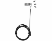 DICOTA Universal Security Cable Lock, 3 Exchangeable heads fits all slots, combination