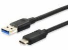 Equip kabel USB-A - USB-C USB 1 m černý (12834107)