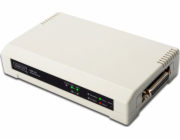 Digitus USB a paralelní tiskový server, 3 porty 1x RJ45, 2x USB A, 1x Centronics DB-36-pinová samec