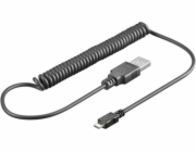 PREMIUMCORD Kabel USB 2.0 A - Micro B propojovací 1m, kroucený (M/M)