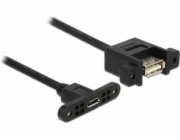 Delock kabel USB 2.0 Micro-B samice přišroubovatelná > USB 2.0 Type-A samice přišroubovatelná 25 cm