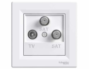 Asfora - Zásuvka TV-SAT-SAT, koncová - 1 dB - bílá