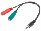 Lanberg Jack 3,5 mm - Jack 3,5 mm x2 0,2 m kabel černý (A...