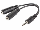 LANBERG AD-0024-BK adapter Jack Stereo(M)->Jack(F)x2 10cm