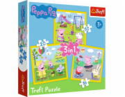 Trefl Puzzle 3v1 Peppa Pig - Peppa&#39;s Happy Day