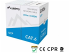 LANBERG LAN KABEL CAT.6 UTP 305M PEVNÝ CU ŠEDÝ CPR + FLUK...