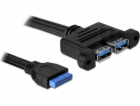 DeLOCK USB 3.2 Gen 1 kabel, pin header 19 pin female > 2x...