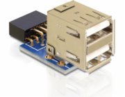 DeLOCK USB 2.0 adaptér, 9pin header > 2x USB-A zásuvka