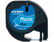 Dymo Letratag Blue Plastic 12 mm x 4 m