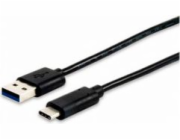 Equip kabel USB-A - USB-C USB 1 m černý (12834107)