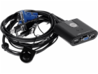 ATEN 2-port KVM USB mini, 1m kabely, DO