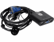 ATEN 2-port KVM USB mini, 1m kabely, DO