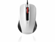 Modecom MC-M9.1 drátová optická myš, 4 tlačítka, 1600 DPI, USB, černo-bílá