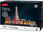 CubicFun - Puzzle 3D Pařížs s LED světlem - 115 dílků