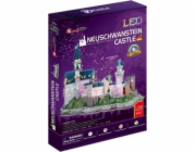 CubicFun - Puzzle 3D Zámek Neuschwanstein s LED světlem - 128 dílků