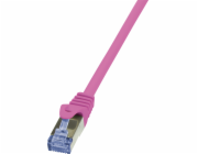 LogiLink CQ3019S Primeline Cat. Konektor 6A Patch Cable RJ45 na kočce RJ45. 6A S/FTP 0,25 m růžová