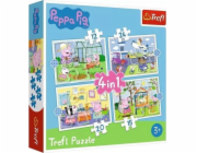 Trefl Puzzle 4v1 Vzpomínka na prázdniny prasátka Peppa