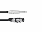 Omnitronic Adapterkabel 2,0 m XLR(F)/6,3mm Jack cerna