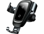Gravity car holder Baseus Metal with Qi inductive charger (black)