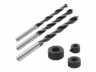 Wolfcraft 3 kolíkové vrtáky + zarážky 6-8-10 2730000
