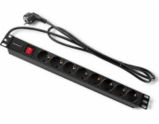 QOLTEC 54469 Power strip for RACK 1U 16A 8xSCHUKO 2m