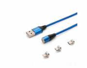 SAVIO CL -154 Magnetický KABEL - USB typu C, Micro a Lightning 1m