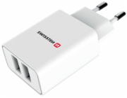 Nabíječka cestovní SWISSTEN 2x USB, IC, 2.1A + Lighthing MFI kabel, bílá