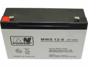 MW Power Pb 6V 12Ah bezúdržbový (hmotnost 1,55kg, nabíjecí proud 4A, vybíjecí proud 135A)