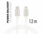 Swissten Datový Kabel Textile USB-C / Lightning 1,2 M Stříbrný