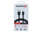 Swissten Datový Kabel Textile Usb / Lightning 3,0 M Černý