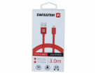 Swissten Datový Kabel Textile Usb / Lightning 3,0 M Červený