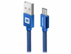 Swissten Data Cable Textile USB / USB-C 0.2 m, blue