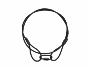 Ocelové jistící lanko 4 mm x 900 mm (SC), černé s karabinou