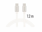 Swissten Datový Kabel Textile USB-C / USB-C 1,2 M Stříbrný