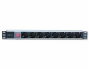 Techly Rack 19palcový 1U 250V / 16A, 8xSCHUKO, 3m (100488)