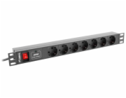 Lanberg PDU 1U 7x Schuko 2m 16A Prodlužovačka