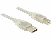 Delock - Kabel USB - USB typ B (M) do USB (M) - USB 2.0 - 3 m - průhledná