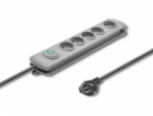 Qoltec Swift prodlužovací kabel s 5 zásuvkami 1,8 m šedý ...