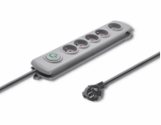 Qoltec Swift prodlužovací kabel s 5 zásuvkami 1,8 m šedý (5901878502700)