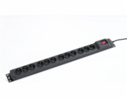 Přepěťová ochrana 12-zásuvková ARMAC MULTI M12/16A RACK 19 2,5m černá